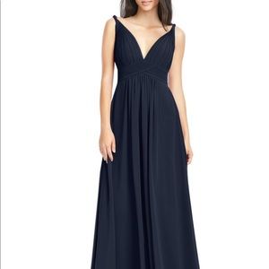 Azazie Maren Bridesmaid Formal Dress Dark Navy - Worn Once - Size 14